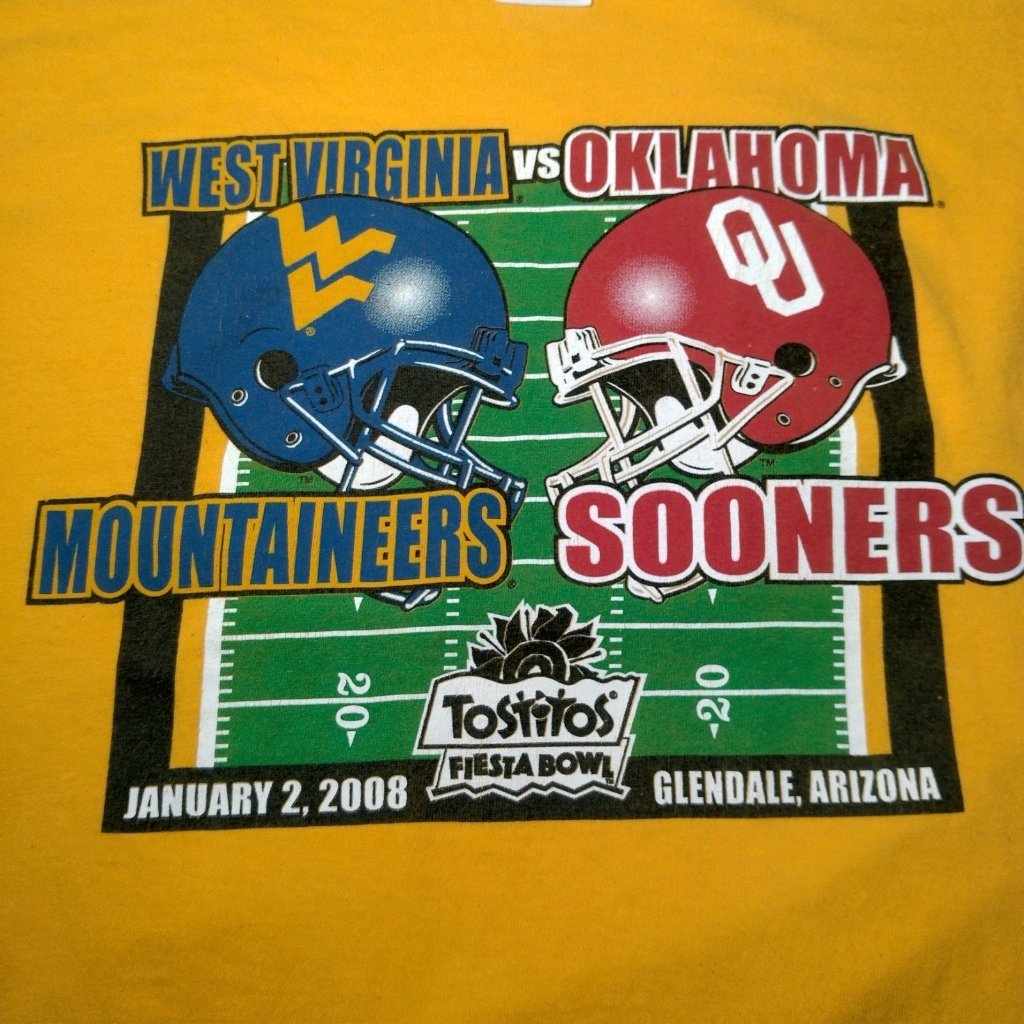 Wvu Mountaineers Vs Oklahoma Sooners Fiesta Bowl Shirt Large Fiesta Bowl 2008